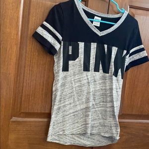 black and gray v-neck